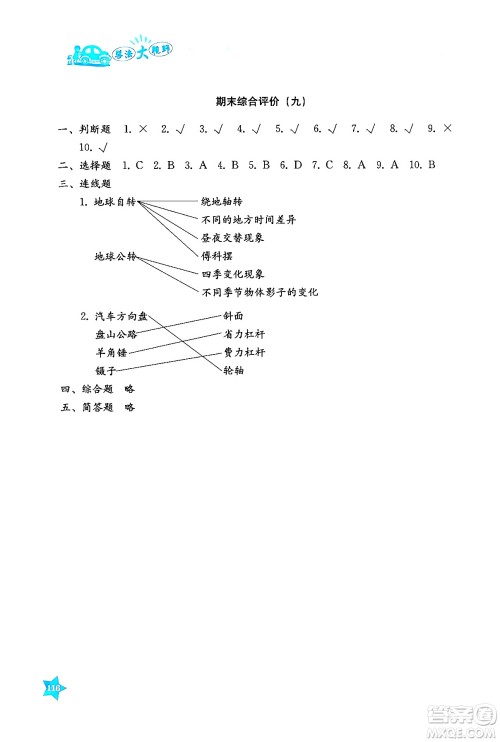 湖南教育出版社2024年秋学法大视野六年级科学上册教科版答案