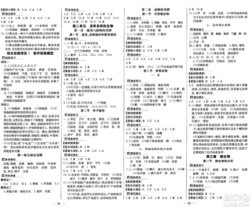 广东教育出版社2024年秋南方新课堂金牌学案七年级生物上册人教版答案