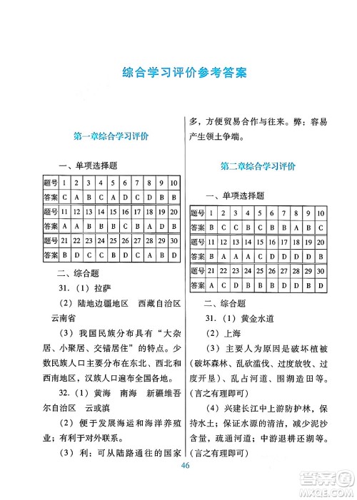 广东教育出版社2024年秋南方新课堂金牌学案八年级地理上册人教版答案 广东教育出版社2024年秋南方新课堂金牌学案八年级地理上册人教版答案