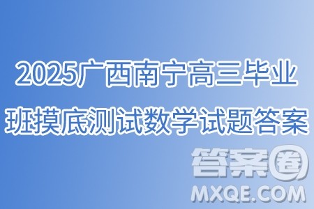 2025广西南宁高三毕业班摸底测试数学试题答案