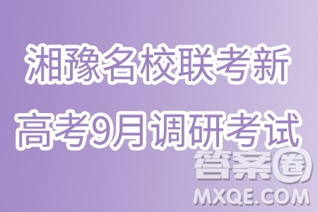 2025届湘豫名校联考新高考9月调研考试数学试题答案