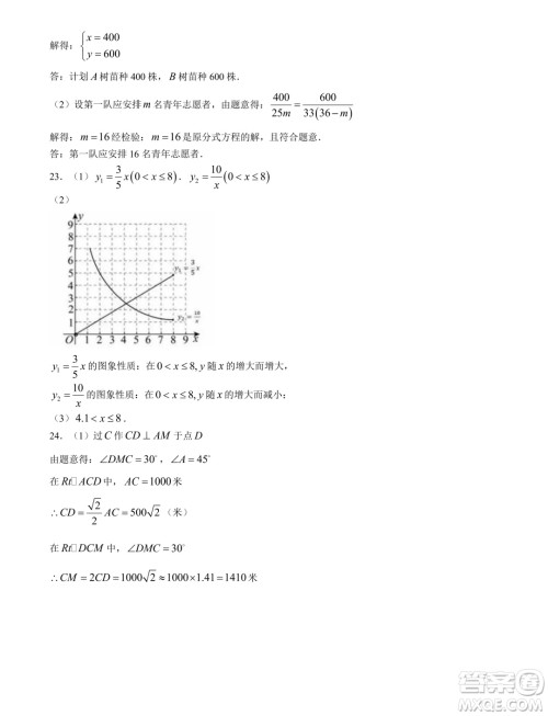 重庆七校2024年高一上学期第一次联考数学试题答案