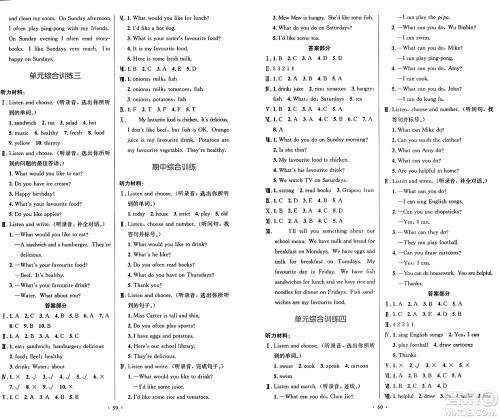 人民教育出版社2024年秋小学同步测控优化设计五年级英语上册人教PEP版增强版三起点答案 人民教育出版社2024年秋小学同步测控优化设计五年级英语上册人教PEP版增强版三起点答案