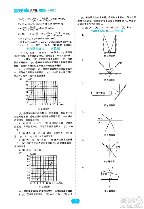 辽海出版社2024年秋新课程能力培养八年级物理上册人教版答案 辽海出版社2024年秋新课程能力培养八年级物理上册人教版答案