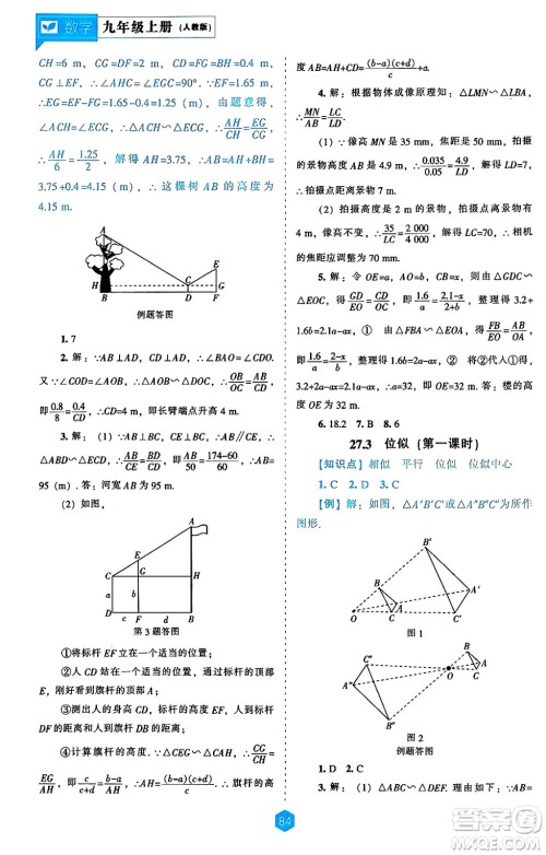 辽海出版社2024年秋新课程能力培养九年级数学上册人教版答案