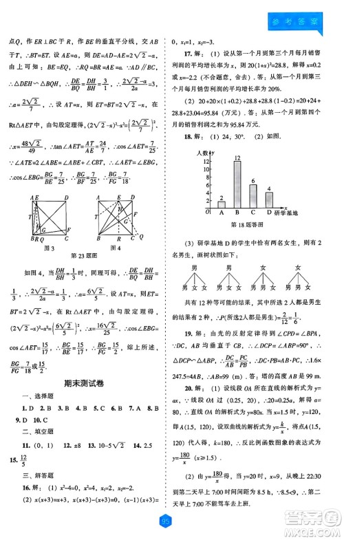 辽海出版社2024年秋新课程能力培养九年级数学上册人教版答案 辽海出版社2024年秋新课程能力培养九年级数学上册人教版答案