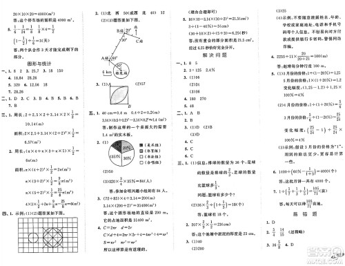 首都师范大学出版社2024年秋53全优卷六年级数学上册人教版答案