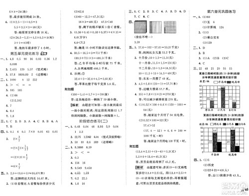 西安出版社2024年秋53全优卷五年级数学上册苏教版答案