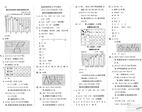 西安出版社2024年秋53全优卷五年级数学上册苏教版答案