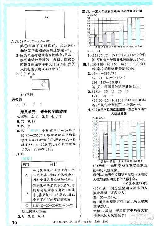 江西人民出版社2024年秋王朝霞考点梳理时习卷四年级数学上册冀教版答案