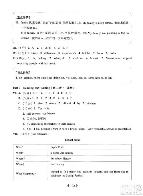 华东师范大学出版社2024年秋华东师大版一课一练六年级英语上册牛津版增强版上海专版答案