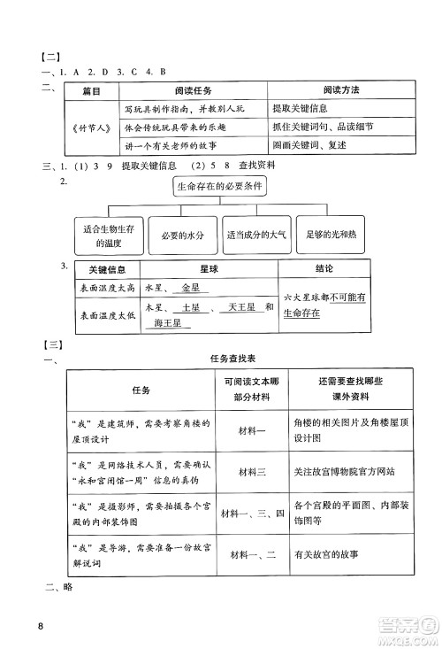 广州出版社2024年秋阳光学业评价六年级语文上册人教版答案