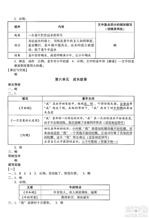 广州出版社2024年秋阳光学业评价四年级语文上册人教版答案