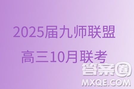 2025届九师联盟高三10月联考数学试卷答案