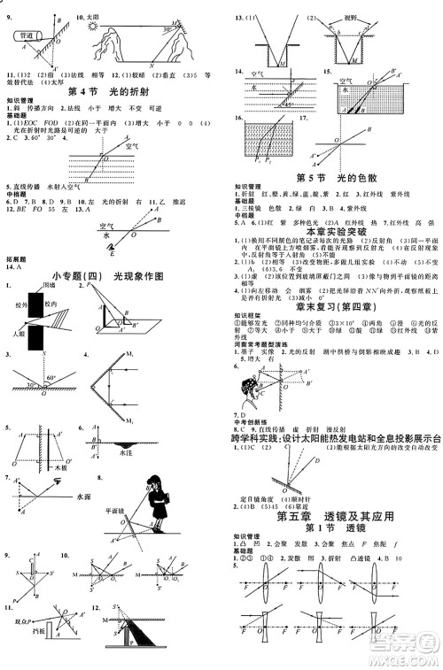 开明出版社2024年秋名校课堂八年级物理上册人教版河南专版答案