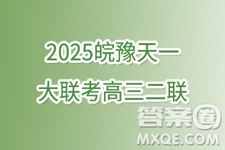 2025皖豫天一大联考高三二联数学试题答案