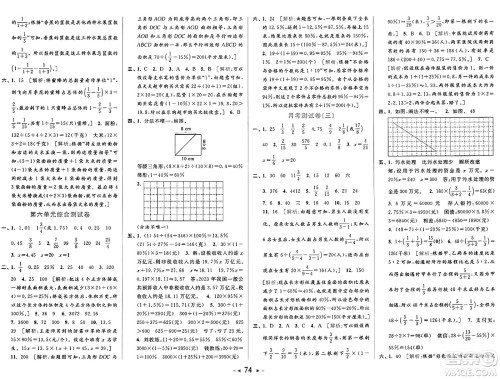 北京教育出版社2024年秋同步跟踪全程检测六年级数学上册江苏版答案