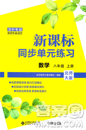 北京师范大学出版社2024年秋新课标同步单元练习八年级数学上册北师大版深圳专版答案