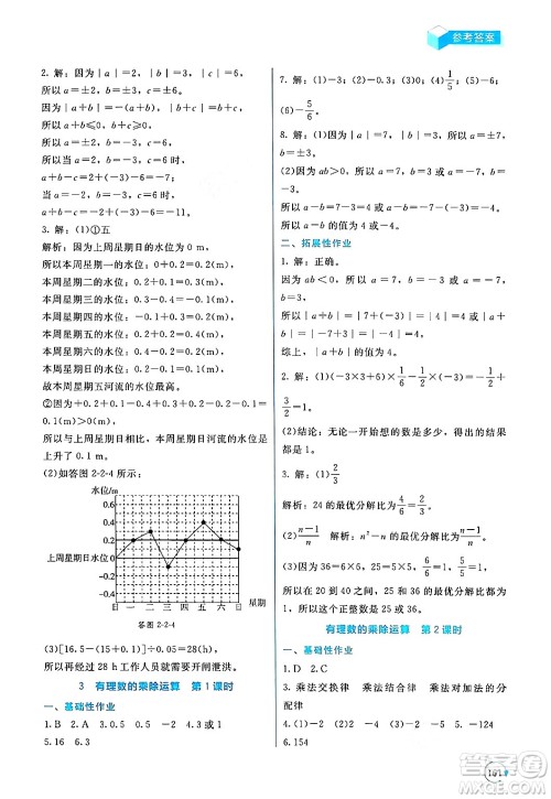 北京师范大学出版社2024年秋新课标同步单元练习七年级数学上册北师大版深圳专版答案