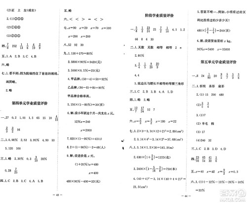 北京师范大学出版社2024年秋新课标同步单元练习六年级数学上册北师大版答案