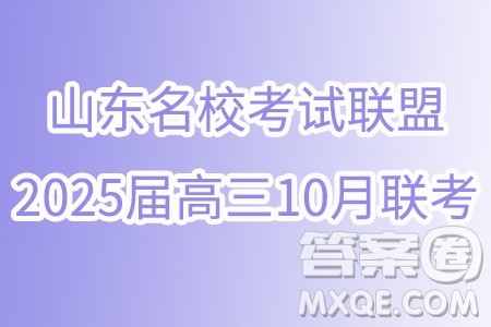 山东名校考试联盟2025届高三10月联考数学试题答案