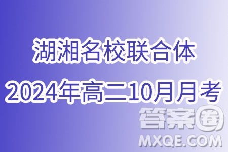 湖湘名校联合体2024年高二10月月考数学试题答案