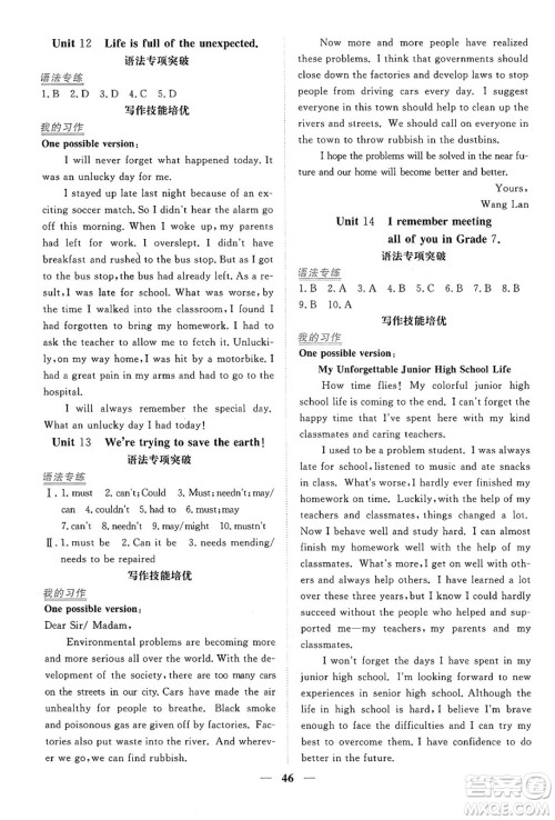 青海人民出版社2025年秋新坐标同步练习九年级英语全一册人教版青海专版答案