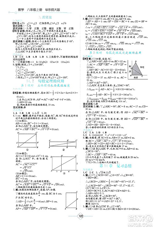 湖南教育出版社2024年秋学法大视野八年级数学上册华师版答案