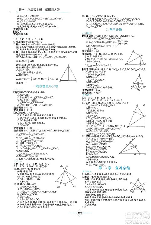 湖南教育出版社2024年秋学法大视野八年级数学上册华师版答案