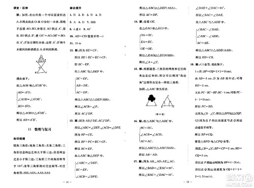 北京师范大学出版社2024秋初中同步练习册七年级数学上册鲁教版五四制答案