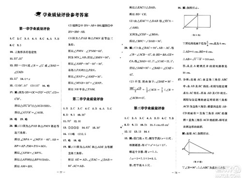 北京师范大学出版社2024秋初中同步练习册七年级数学上册鲁教版五四制答案