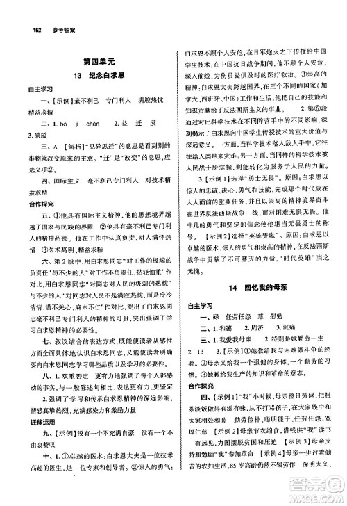 大象出版社2024秋初中同步练习册七年级语文上册人教版山东专版答案