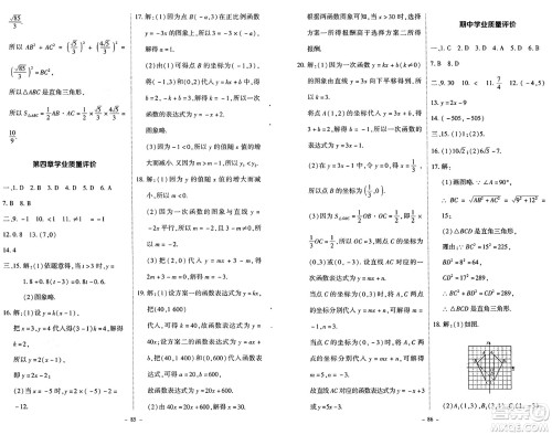 北京师范大学出版社2024秋初中同步练习册八年级数学上册北师大版答案