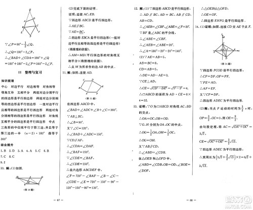 北京师范大学出版社2024秋初中同步练习册八年级数学上册鲁教版五四制答案