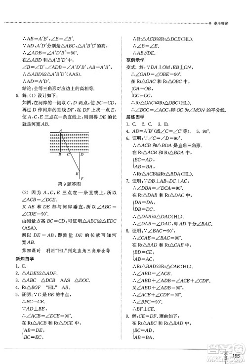 山东教育出版社2024秋初中同步练习册八年级数学上册人教版山东专版答案