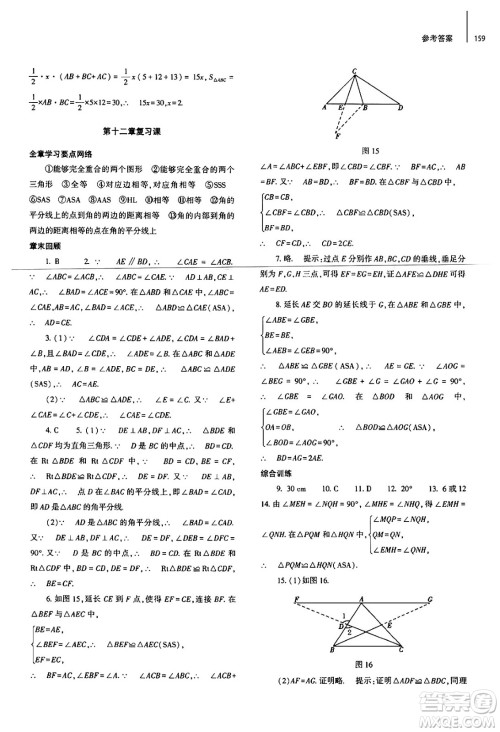 大象出版社2024秋初中同步练习册八年级数学上册人教版山东专版答案