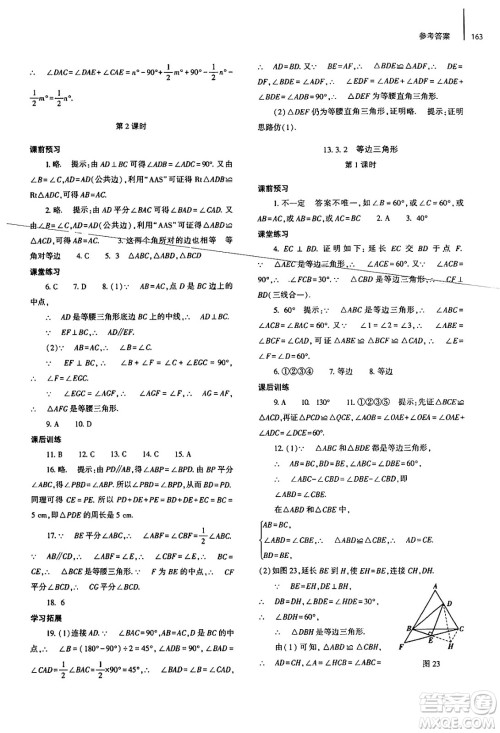 大象出版社2024秋初中同步练习册八年级数学上册人教版山东专版答案