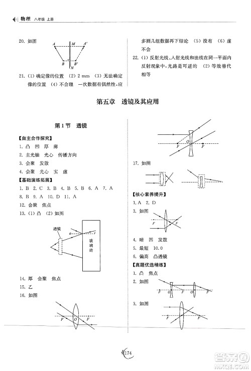 山东科学技术出版社2024秋初中同步练习册八年级物理上册人教版山东专版答案