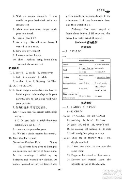 山东友谊出版社2024秋初中同步练习册九年级英语上册外研版答案