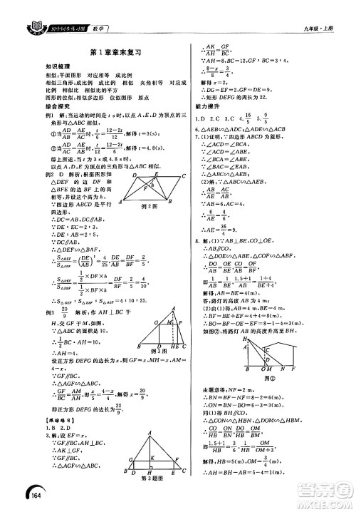 泰山出版社2024秋初中同步练习册九年级数学上册青岛版答案