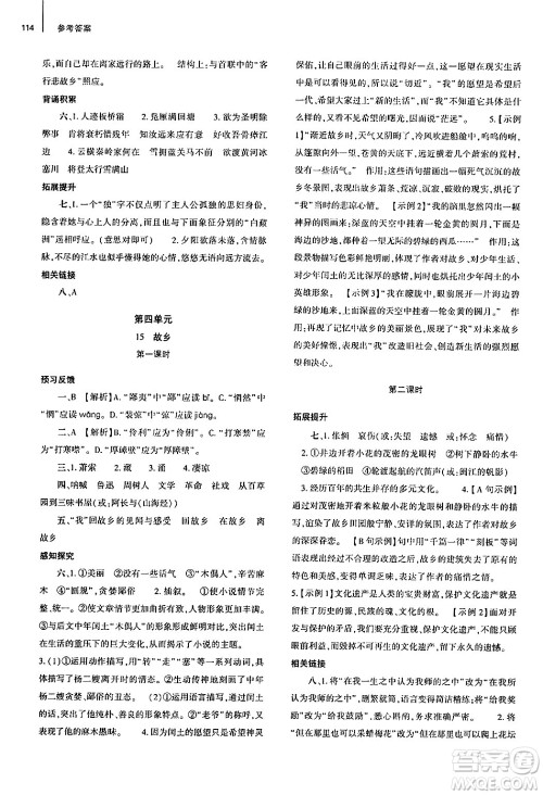 大象出版社2024秋初中同步练习册九年级语文上册人教版山东专版答案