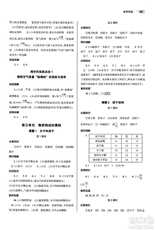 大象出版社2024秋初中同步练习册九年级化学上册人教版山东专版答案