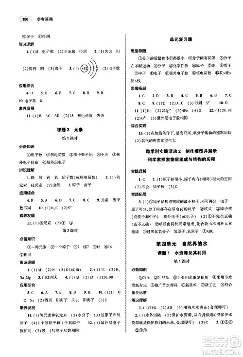 大象出版社2024秋初中同步练习册九年级化学上册人教版山东专版答案