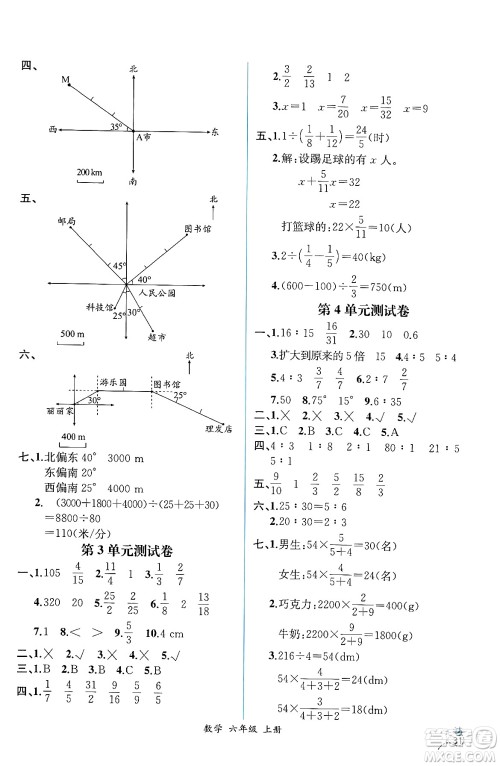 人民教育出版社2024年秋人教金学典同步练习册同步解析与测评六年级数学上册人教版云南专版答案