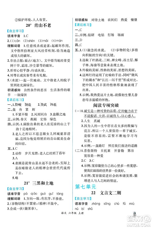 人民教育出版社2024年秋人教金学典同步练习册同步解析与测评四年级语文上册人教版云南专版答案