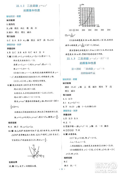 人民教育出版社2024年秋同步解析与测评学练考九年级数学上册人教版答案