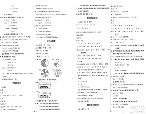 人民教育出版社2024年秋同步解析与测评学练考五年级数学上册人教版答案