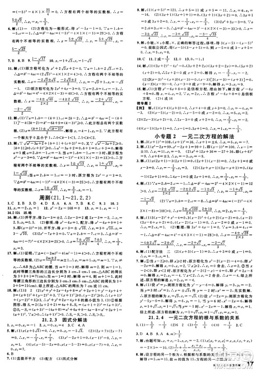 安徽师范大学出版社2024年秋名校课堂九年级数学上册人教版河北专版答案