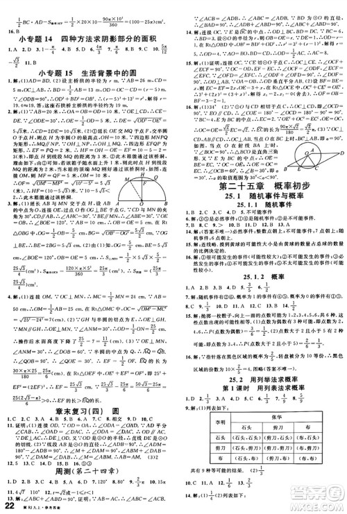 安徽师范大学出版社2024年秋名校课堂九年级数学上册人教版河北专版答案