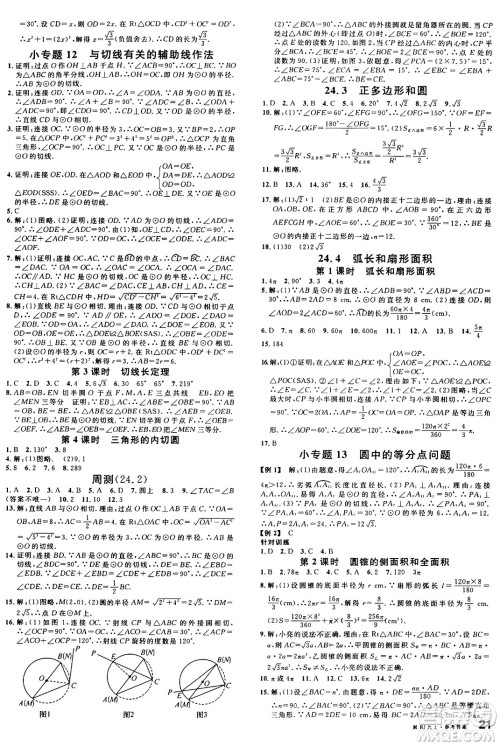 安徽师范大学出版社2024年秋名校课堂九年级数学上册人教版河北专版答案